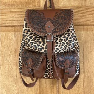 Montana West Brown and Leopard Print Women's Backpack